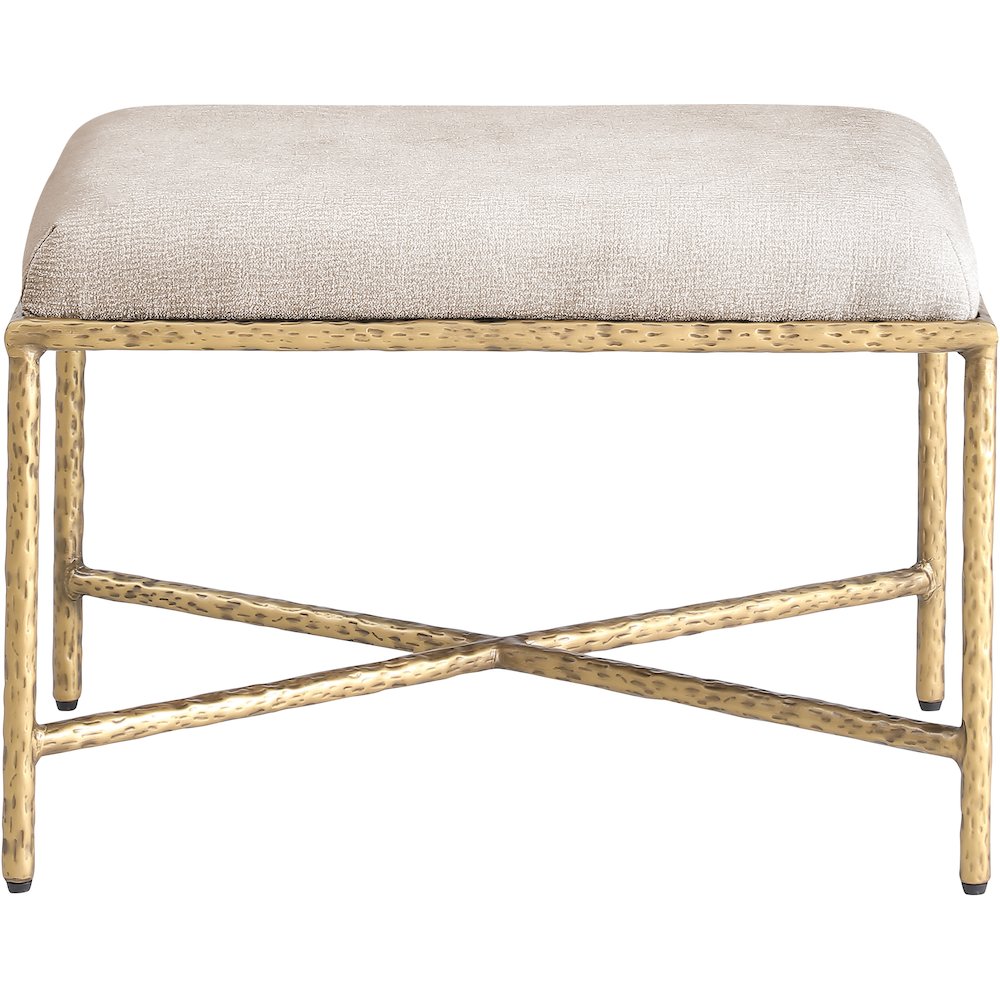Valley Beige Chenille Fabric Bench
