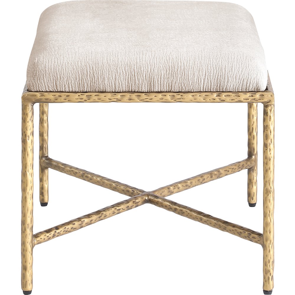 Valley Beige Chenille Fabric Bench