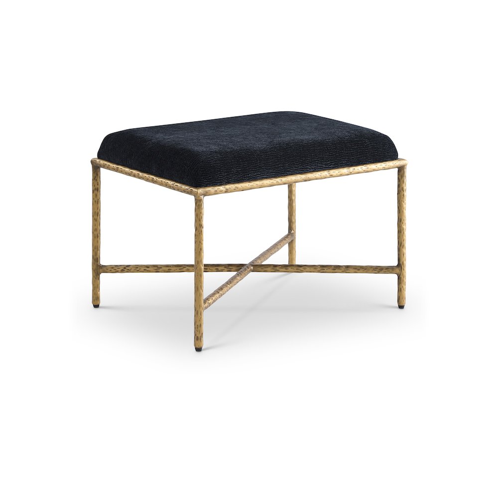 Valley Black Chenille Fabric Bench