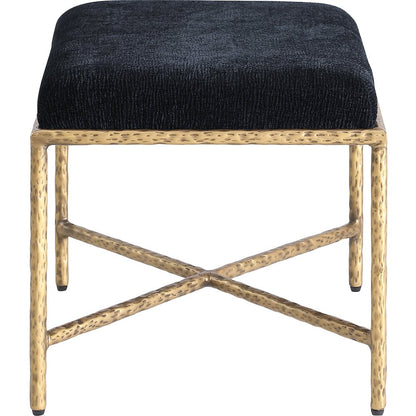 Valley Black Chenille Fabric Bench