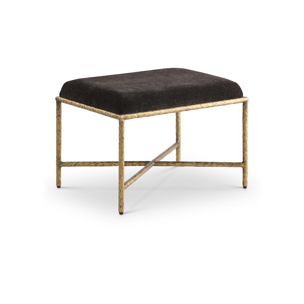 Valley Brown Chenille Fabric Bench