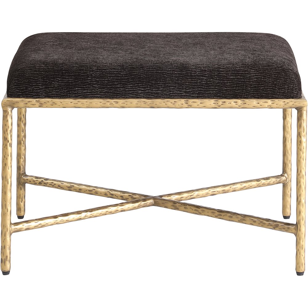 Valley Brown Chenille Fabric Bench