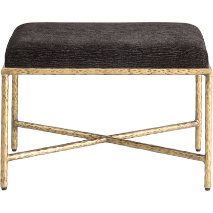 Valley Brown Chenille Fabric Bench