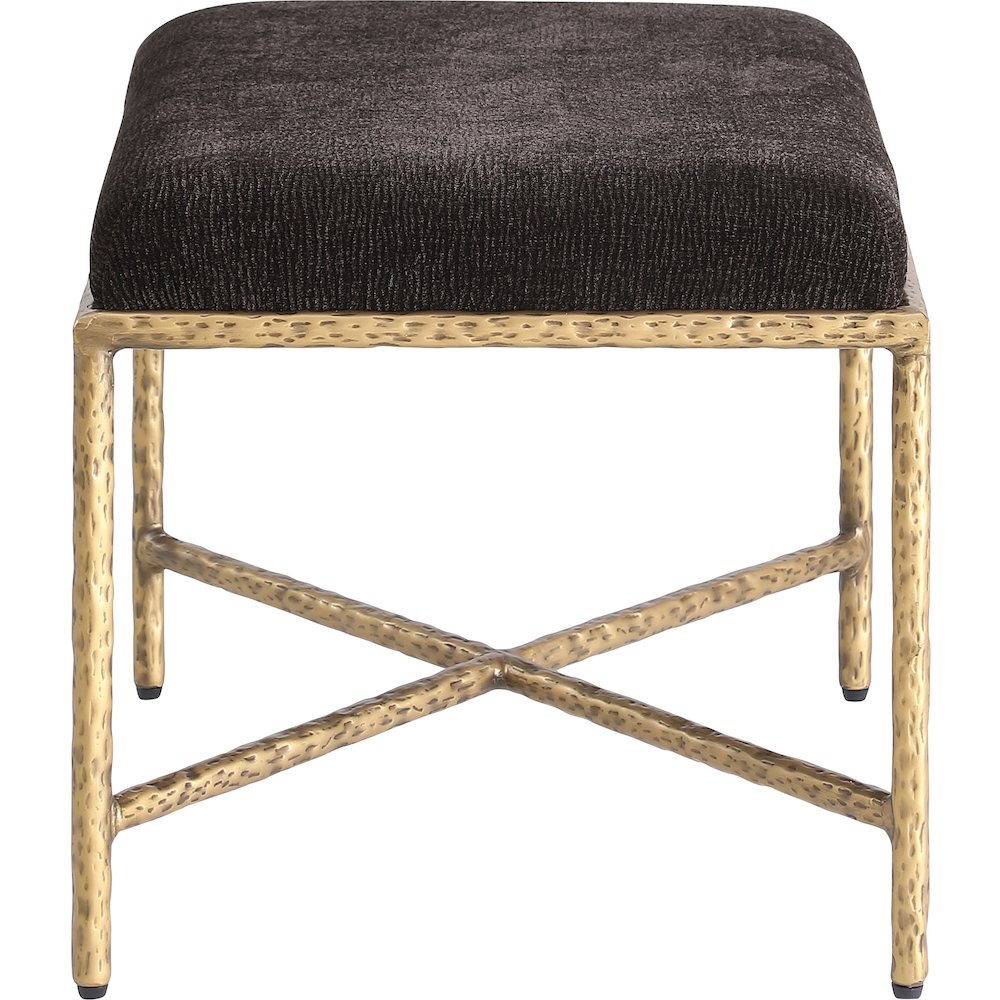 Valley Brown Chenille Fabric Bench