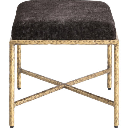 Valley Brown Chenille Fabric Bench