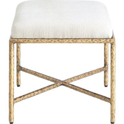 Valley Cream Chenille Fabric Bench