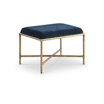 Valley Navy Chenille Fabric Bench