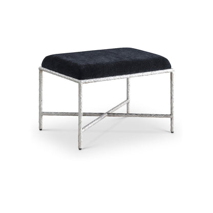 Valley Black Chenille Fabric Bench