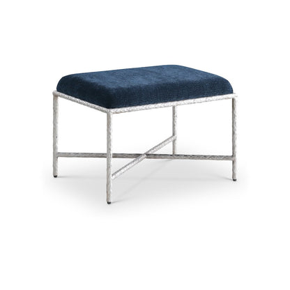 Valley Navy Chenille Fabric Bench