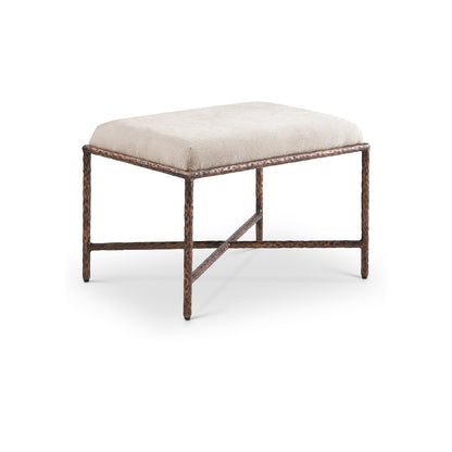 Valley Beige Chenille Fabric Bench