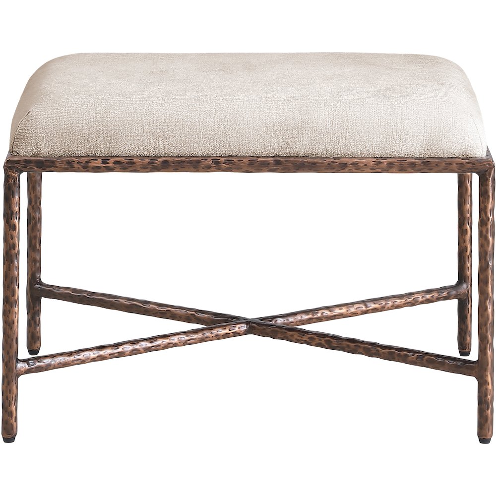 Valley Beige Chenille Fabric Bench