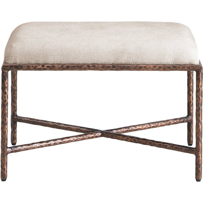 Valley Beige Chenille Fabric Bench