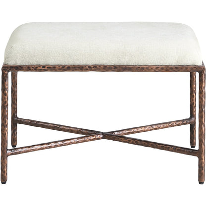 Valley Cream Chenille Fabric Bench