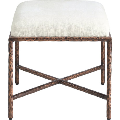 Valley Cream Chenille Fabric Bench
