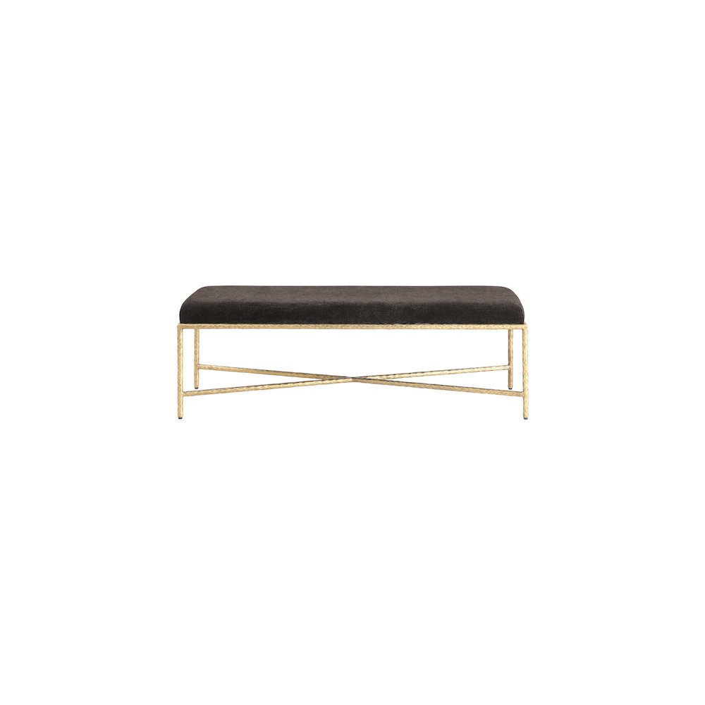 Valley Brown Chenille Fabric Bench