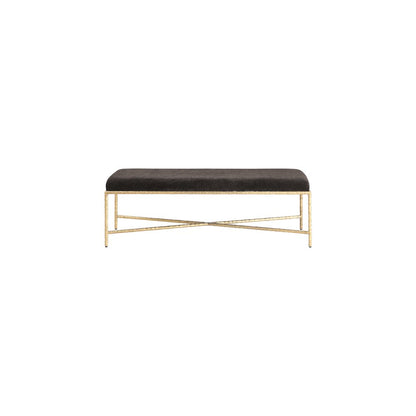 Valley Brown Chenille Fabric Bench