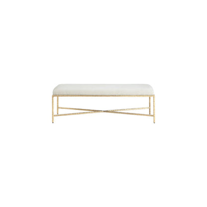 Valley Cream Chenille Fabric Bench