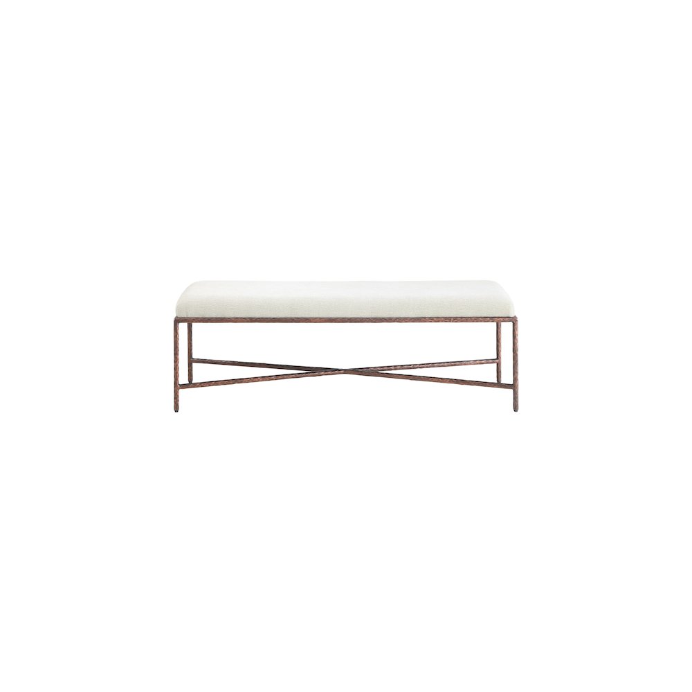 Valley Cream Chenille Fabric Bench