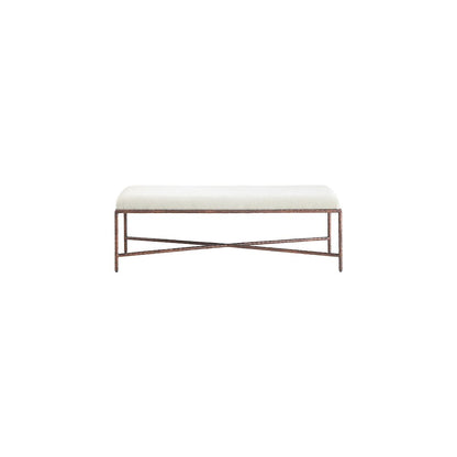 Valley Cream Chenille Fabric Bench