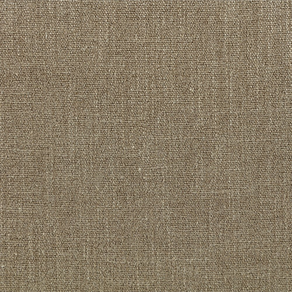 Larea Brown Linen Textured Fabric Upholstered Ottoman