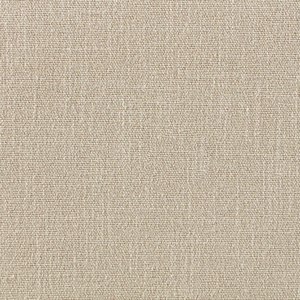 Larea Beige Linen Textured Fabric Upholstered Ottoman