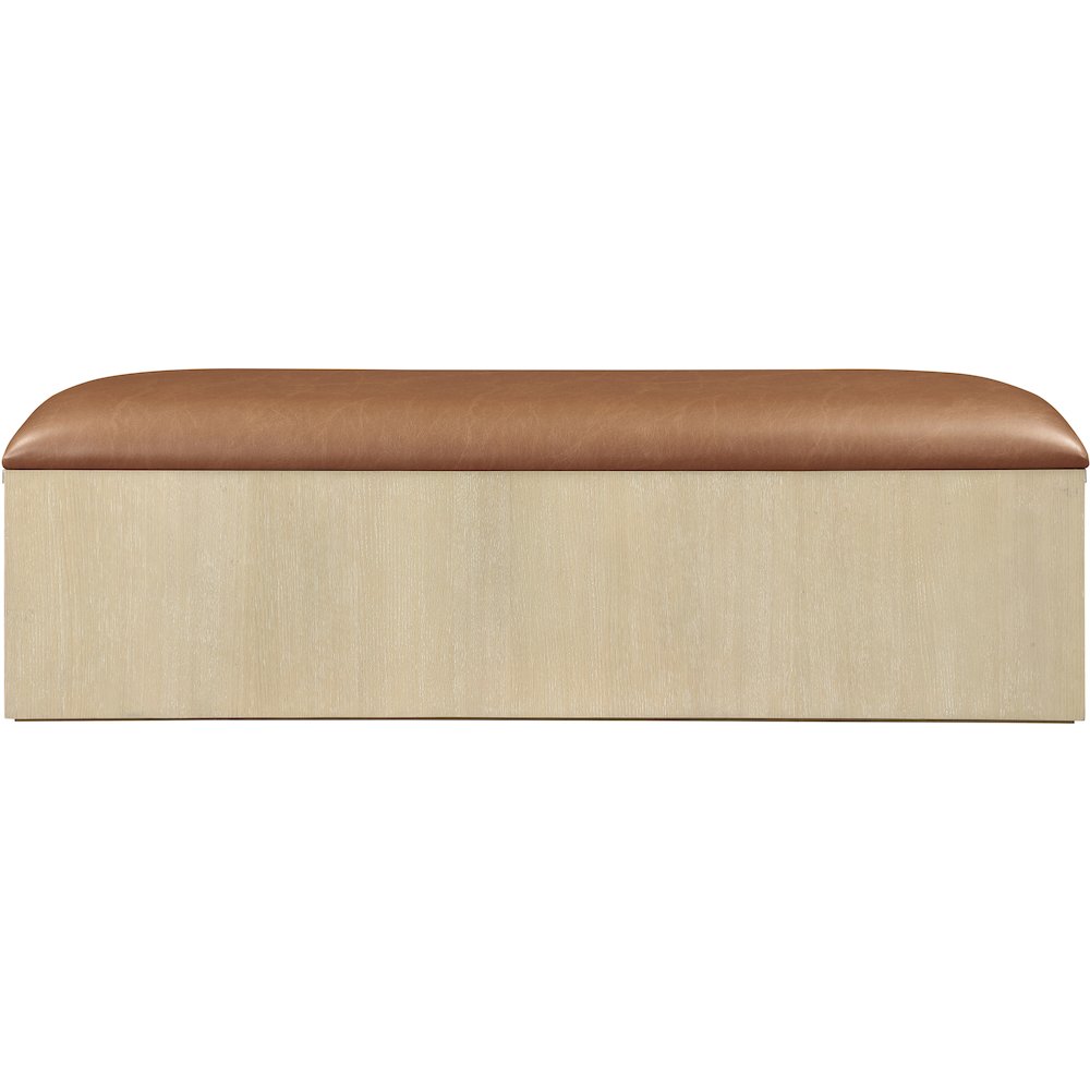 Velden Cognac Vegan Leather Upholstered Storage Bench