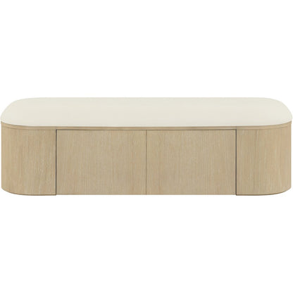 Velden Cream Vegan Leather Upholstered Storage Bench