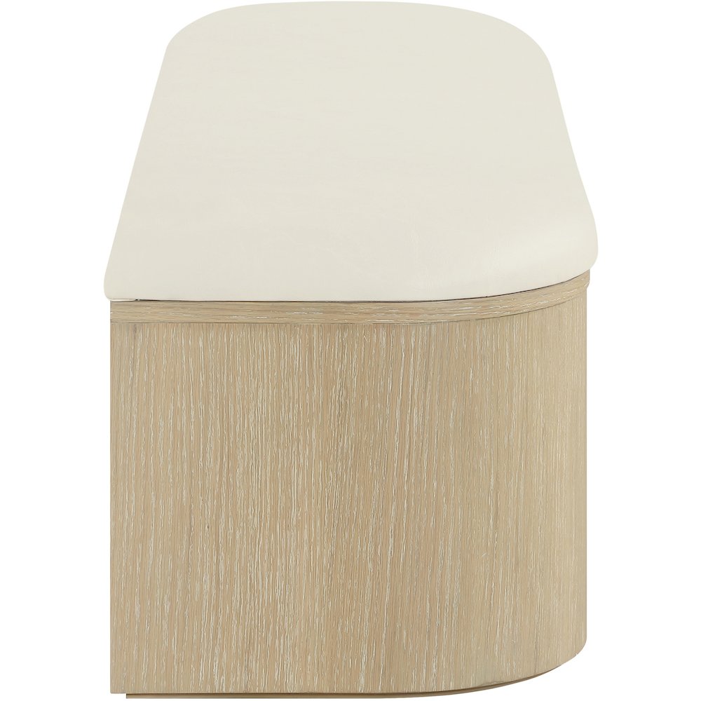 Velden Cream Vegan Leather Upholstered Storage Bench