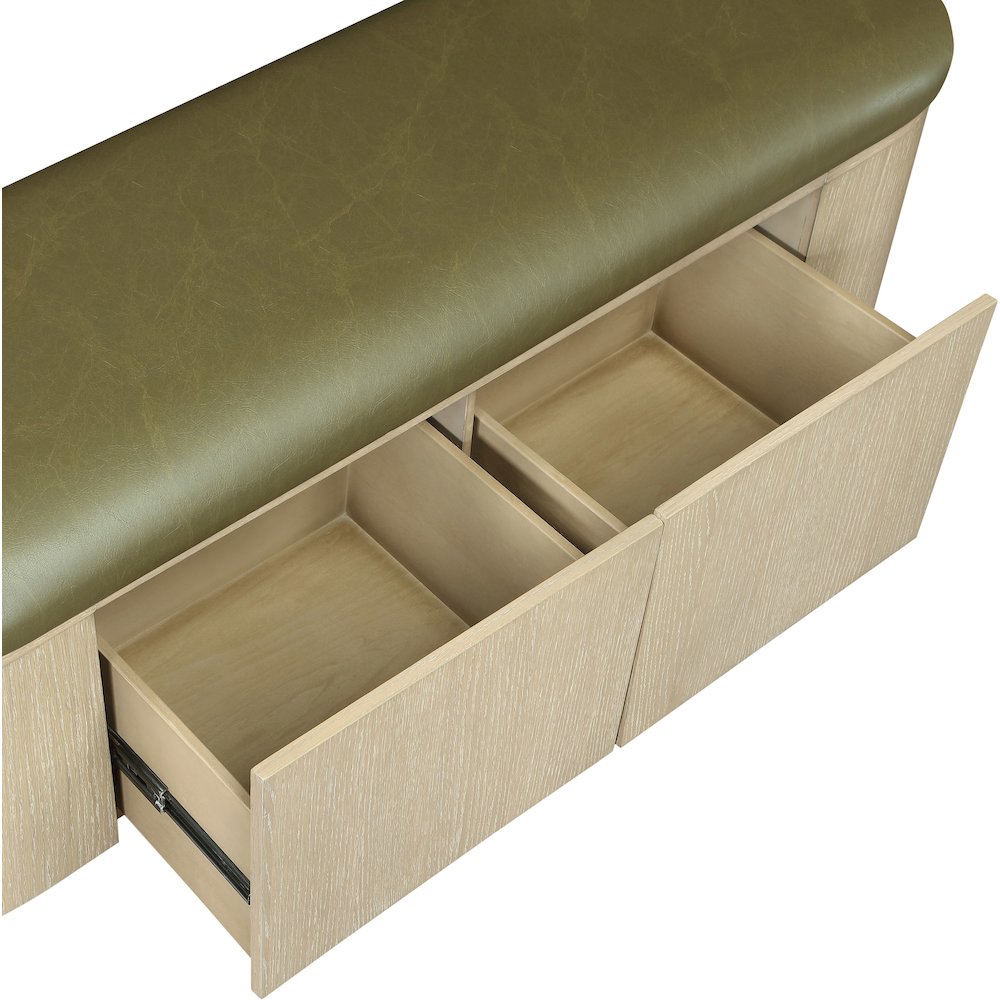 Velden Olive Vegan Leather Upholstered Storage Bench