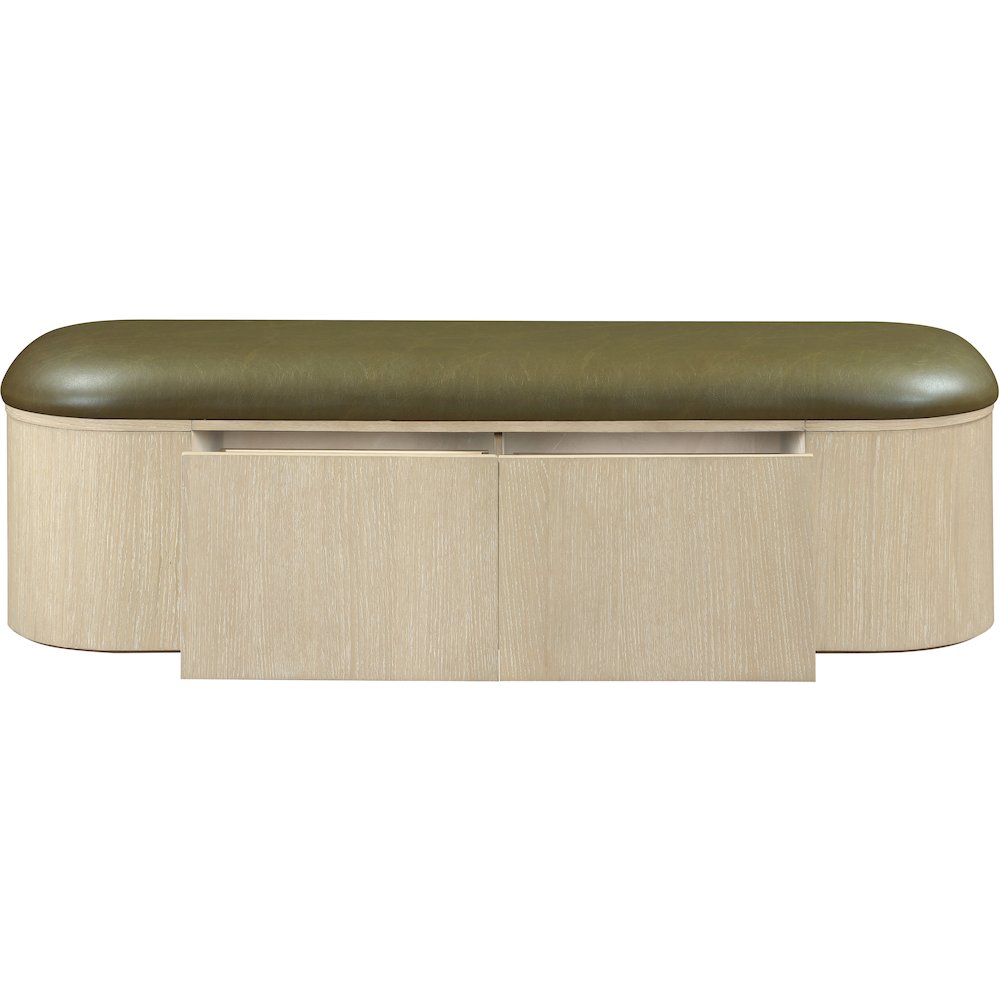 Velden Olive Vegan Leather Upholstered Storage Bench