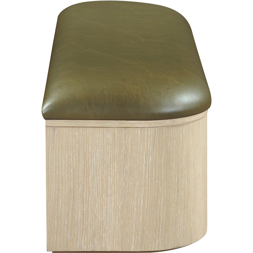 Velden Olive Vegan Leather Upholstered Storage Bench