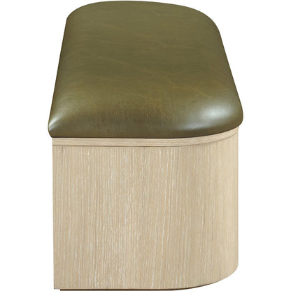 Velden Olive Vegan Leather Upholstered Storage Bench
