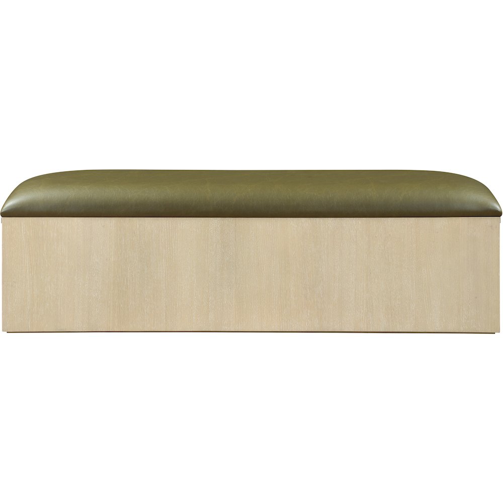 Velden Olive Vegan Leather Upholstered Storage Bench