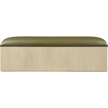 Velden Olive Vegan Leather Upholstered Storage Bench