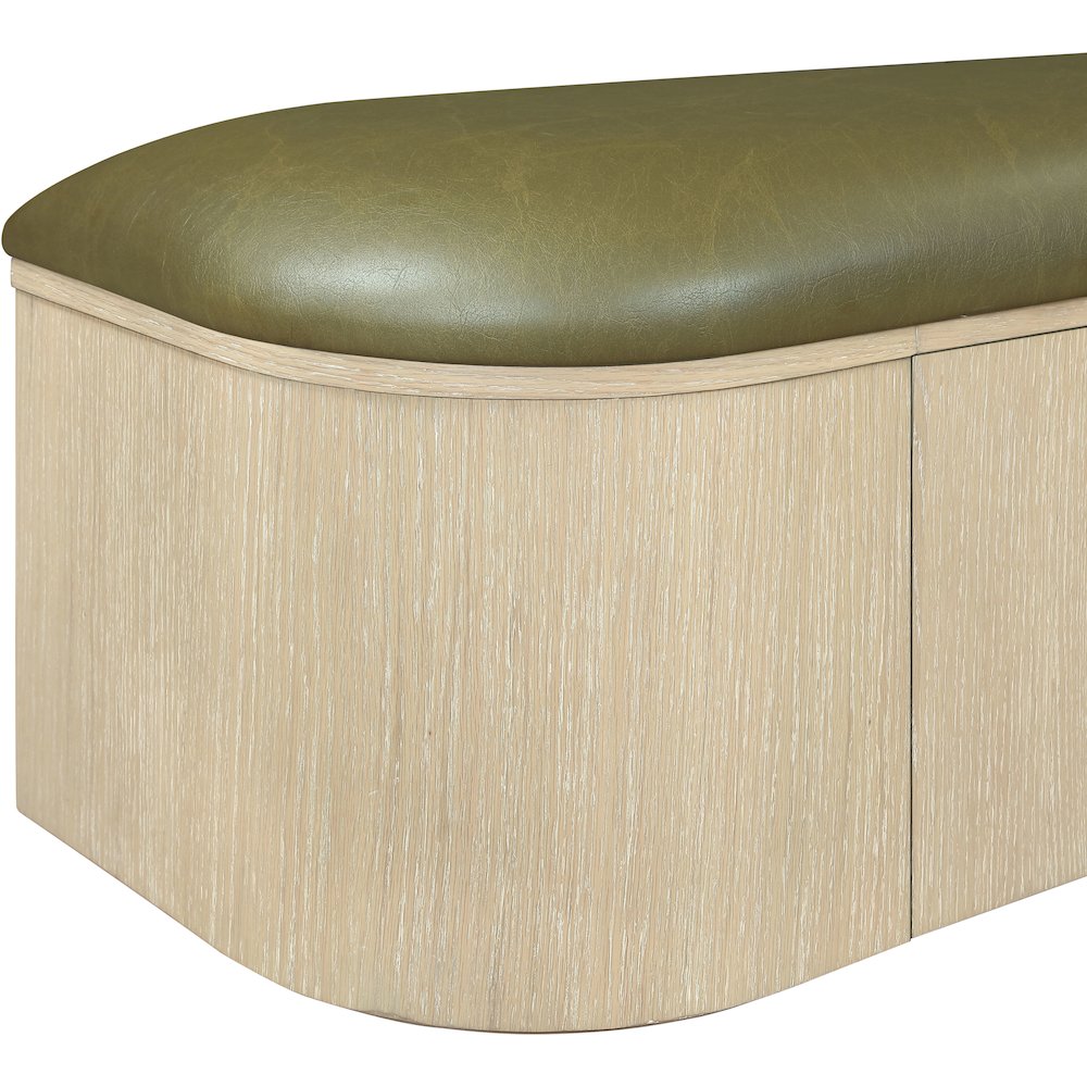 Velden Olive Vegan Leather Upholstered Storage Bench