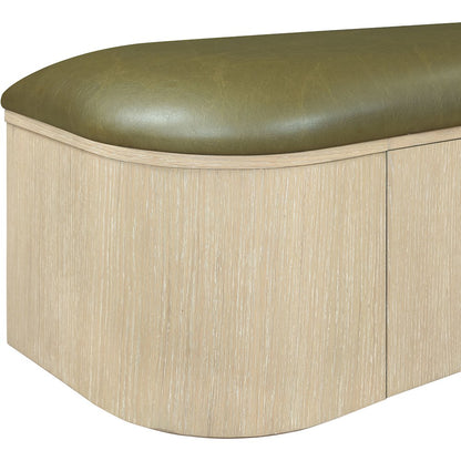 Velden Olive Vegan Leather Upholstered Storage Bench