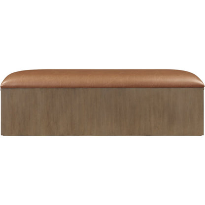 Velden Cognac Vegan Leather Upholstered Storage Bench