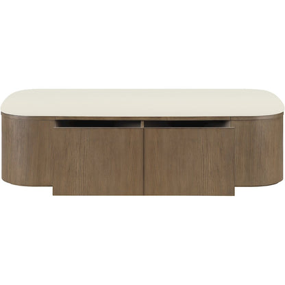 Velden Cream Vegan Leather Upholstered Storage Bench