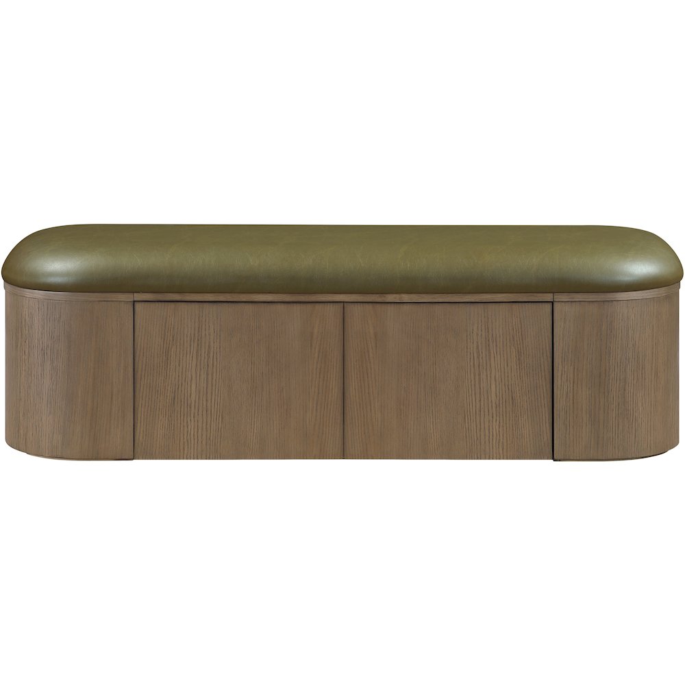 Velden Olive Vegan Leather Upholstered Storage Bench