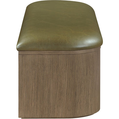 Velden Olive Vegan Leather Upholstered Storage Bench