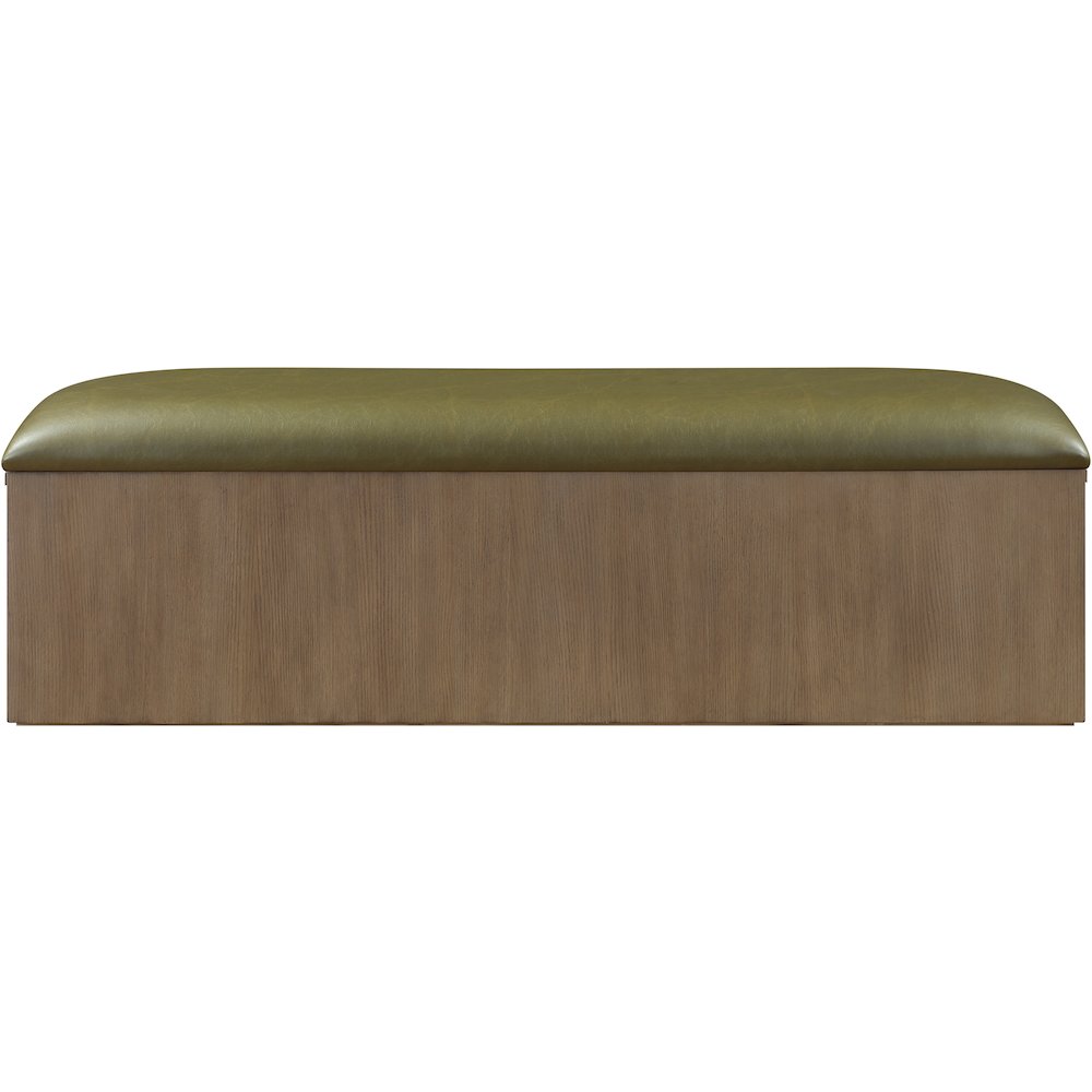 Velden Olive Vegan Leather Upholstered Storage Bench