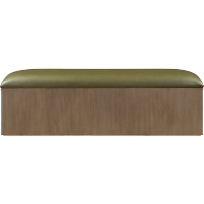 Velden Olive Vegan Leather Upholstered Storage Bench