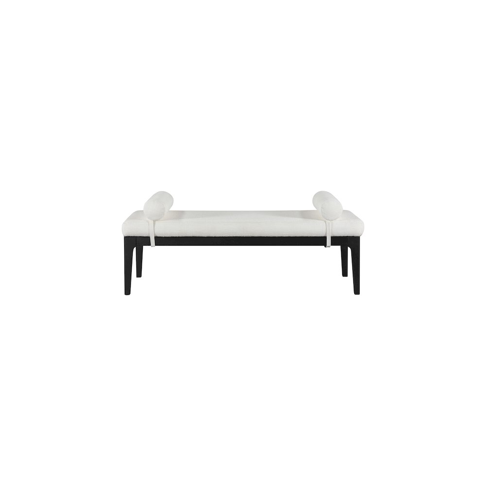 Priscilla Cream Linen Textured Fabric Bench