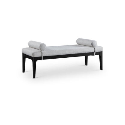 Priscilla Grey Linen Textured Fabric Bench