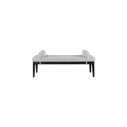 Priscilla Grey Linen Textured Fabric Bench