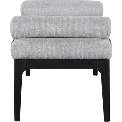 Priscilla Grey Linen Textured Fabric Bench