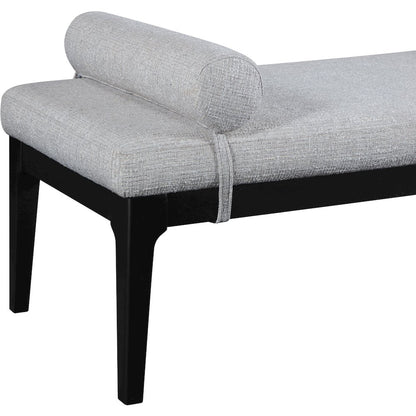 Priscilla Grey Linen Textured Fabric Bench