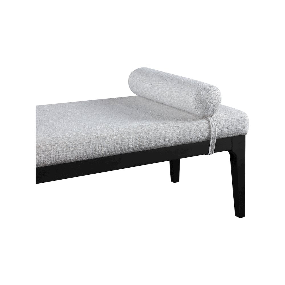 Priscilla Grey Linen Textured Fabric Bench