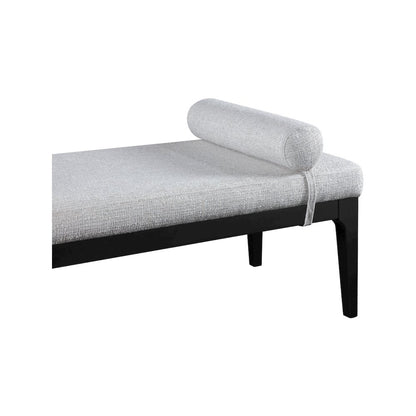 Priscilla Grey Linen Textured Fabric Bench