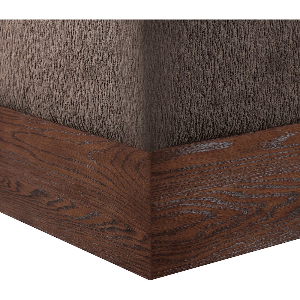 Havre Brown Velour Fur Fabric Ottoman/Stool